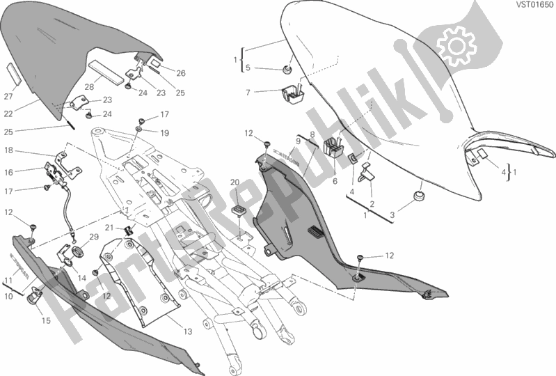 All parts for the Seat of the Ducati Supersport S USA 937 2017